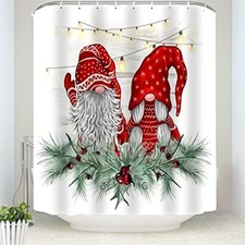 Merry Christmas Xmas Gnomes Shower Curtains Set with 72"W x 72"L Pack of 1 R9