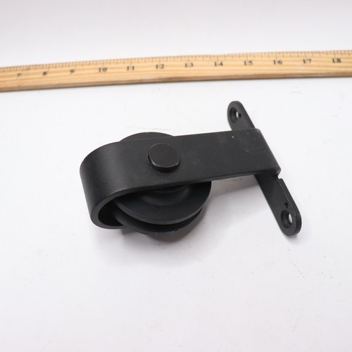 Rustic Non-Bypass Sliding Barn Door Hardware Kit Black - GLIDE ROLLER ONLY - Picture 3 of 5