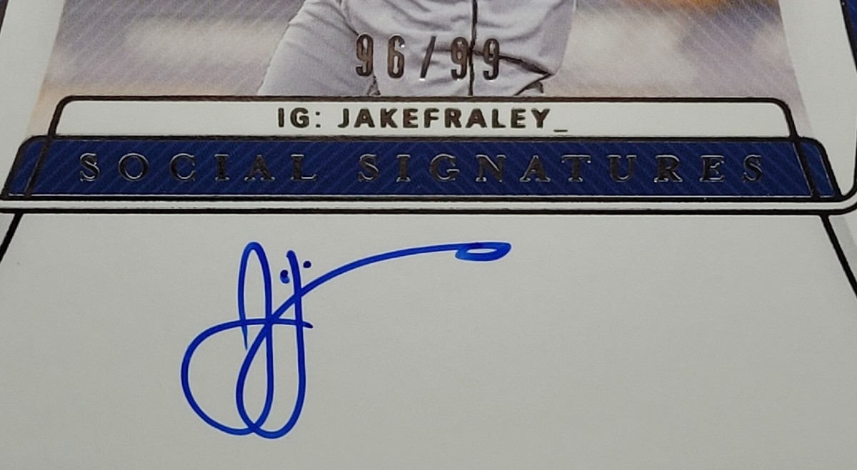 2020 Panini National Treasures Social Signatures /99 Jake Fraley 