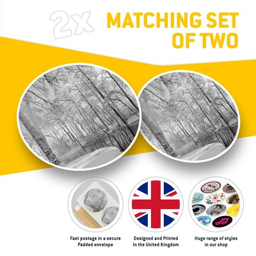 2 x Vinyl Stickers 20cm (bw) - Snowy Forest Winter Christmas #35061 - Bild 2 von 8