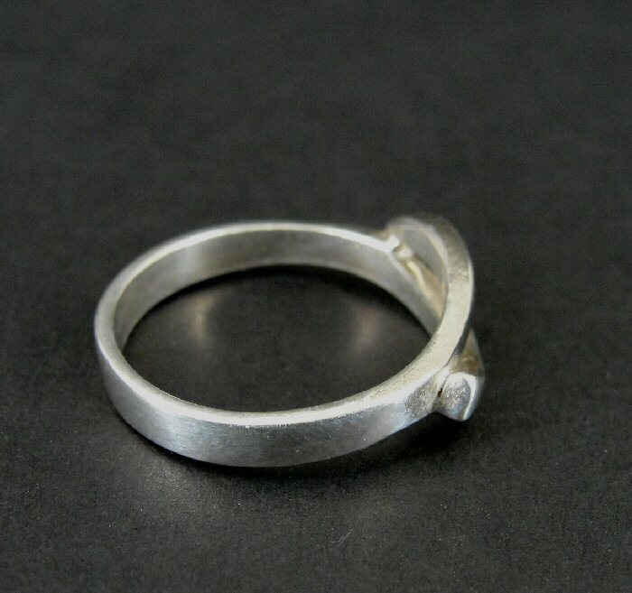 IBB Ring Silver Overlapping Open Design Sterling … - image 2