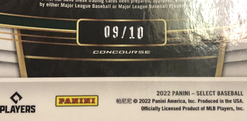 Ramon Laureano 2022 Select Gold Prizm Parallel Color Match SP #09/10 Oakland A's - Image 3 of 3