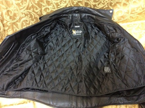 Leather Jacket S Black Motorcycle Biker Zip Out Liner X Element lace sides vents - Picture 2 of 16