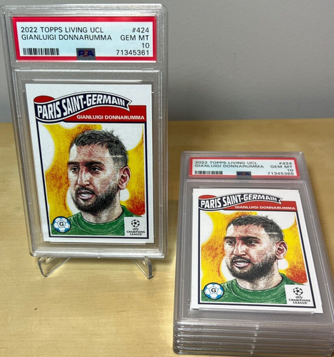 GIANLUIGI DONNARUMMA PSA 10 TOPPS LIVING UCL SOCCER CARD #424 ITALY PSG UEFA QTY - Picture 2 of 8
