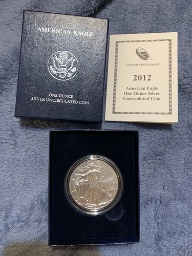2012 W American Silver Eagle 1oz silver Uncirculated Coin  With OGP Box and COA