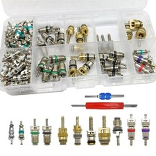 102PCS A/C Valve Core Kit R12 R134a w/ Remover Installer Tool HVAC Set