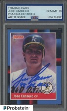 Jose Canseco A's Signed Autograph 1988 Donruss Card 302 w/88 AL MVP PSA 10 AUTO