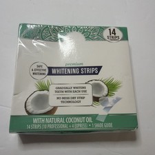 Teeth Whitening Strips with Coconut Oil-14 Enamel Safe Strips New