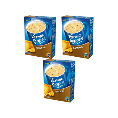 3x Blå Band Varma Koppen Chanterelle Mushroom Soup (3 Servings Each) Swedish