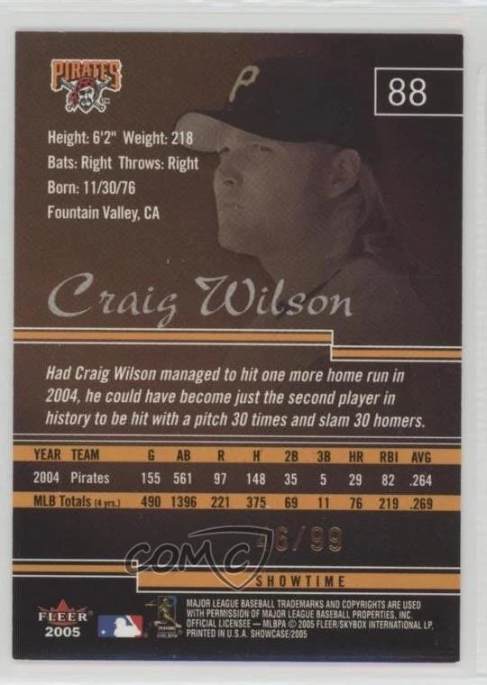 2005 Fleer Showcase Showtime /99 Craig Wilson #88 - Image 2 of 2