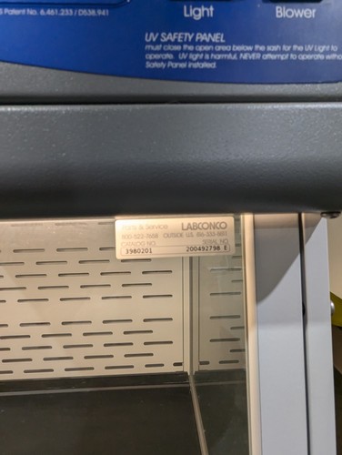 Labconco 2 piedi purificatore classe 1 contenitore di sicurezza modello # 3980201 con UV - Foto 4 di 6