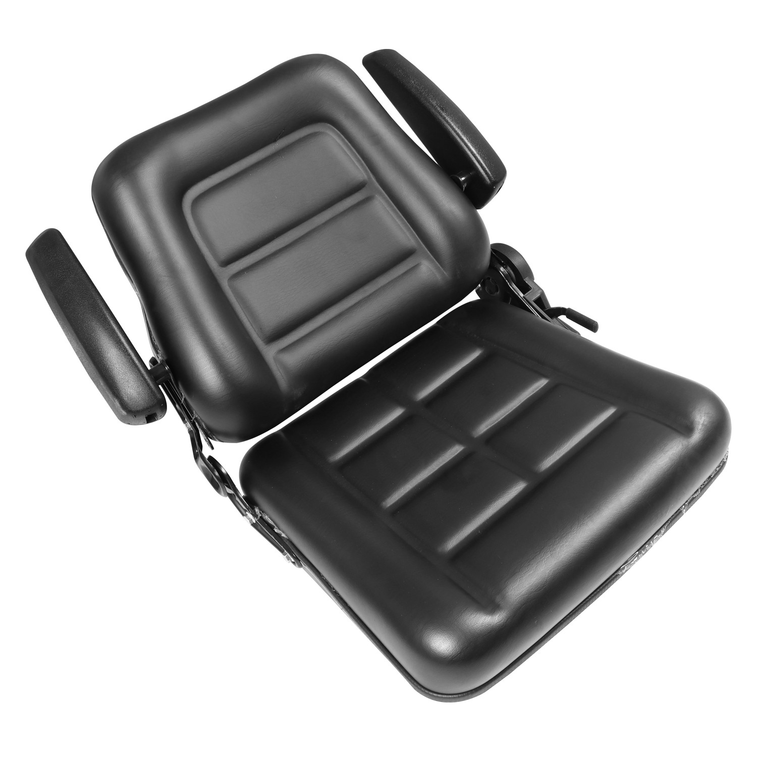Universal Black Lawn Mower Forklift Tractor Seat W/ Sliding Track Armrest New