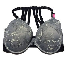 Victoria's Secret PINK Bra 36DD Gray Marbled Wear Everywhere Push Up NWOT