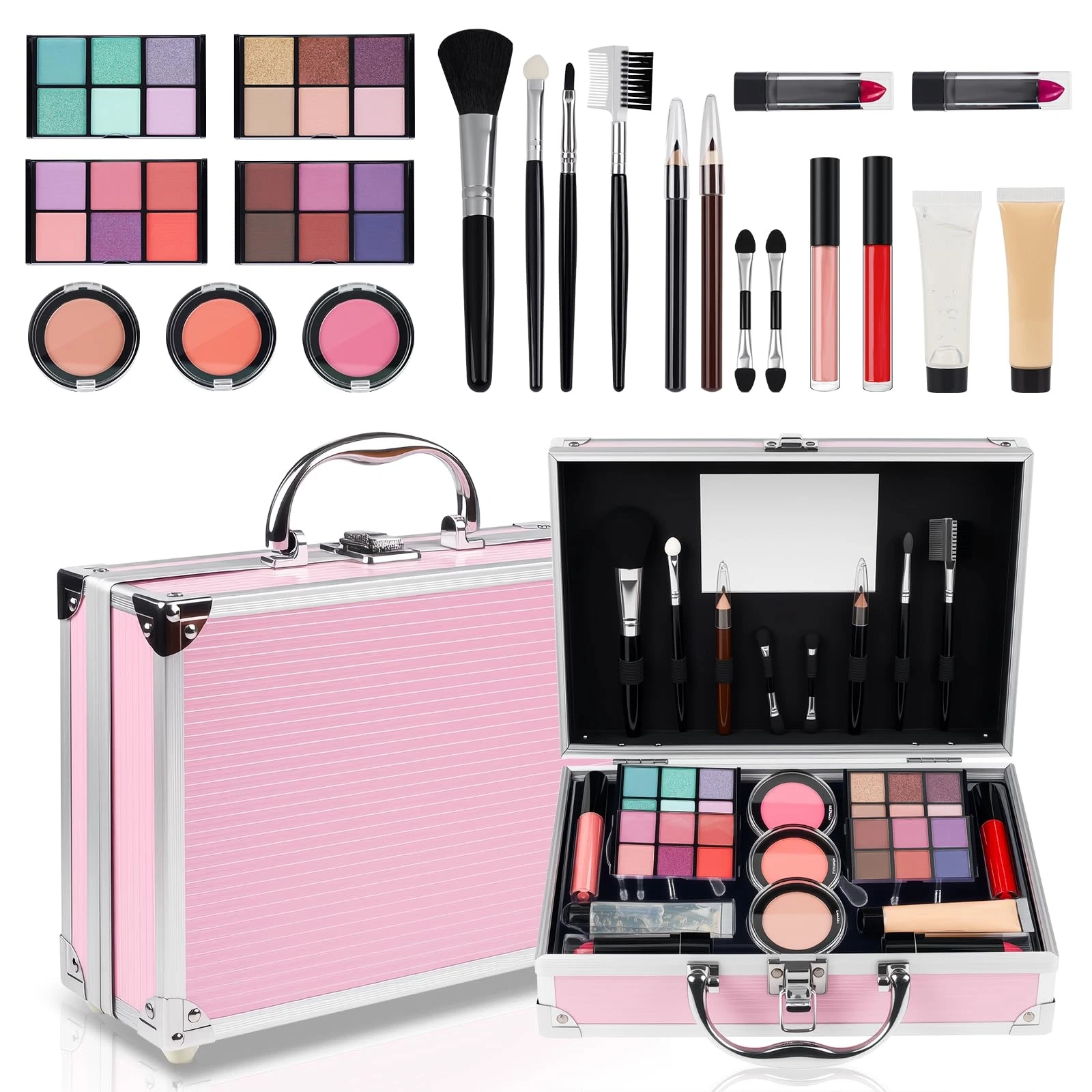 Makeup Kit for Teen Girls, Complete Cosmetic Set with Eyeshadow Palette, Lips...