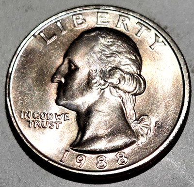 U.S. Coin - 1988-P George Washington Uncirculated Copper Clad Quarter 25¢