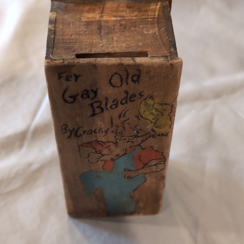 Handmade Wooden Box Case for "Gay Old Blades" Shaving Blade Storage