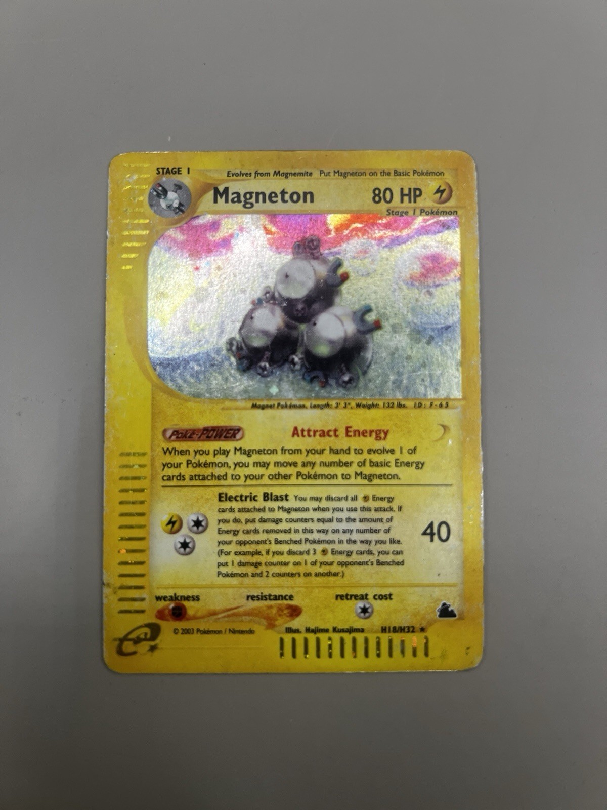 Pokemon Magneton Holo Skyridge H19/H32 HP 2003 WOTC