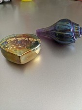 Robert Held Paper Weights Heart And Shell 2 Each