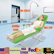 Portable Dental Mobile Folding Chair Air Turbine Unit + Rechargeable LED Light