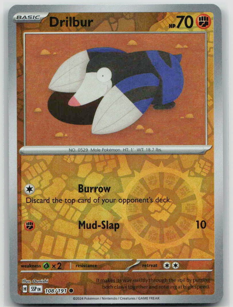 Drilbur 108/191 NM Reverse Holofoil