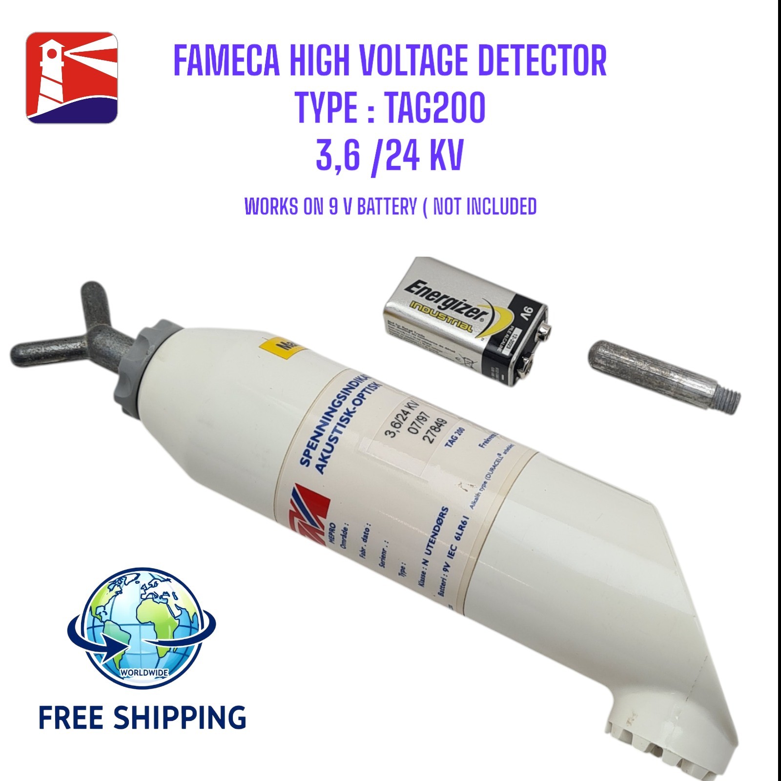 Fameca TAG200 High Voltage Detector. 3,6/24kV. Made in France