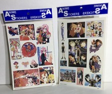 Lotto fogli adesivi Utena vintage anni 90 anime GundamWing & Revolutionary Girl NOS