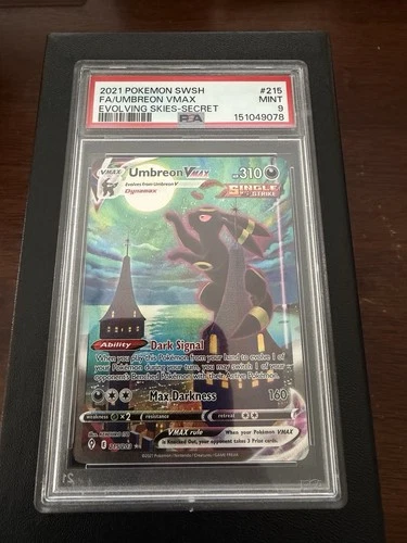 Pokémon TCG Umbreon VMAX Alt Art Secret 215/203 Evolving Skies PSA 9 310 HP Holo
