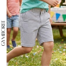 GYMBOREE Boys' Gray White Seersucker Striped Shorts - Size 7