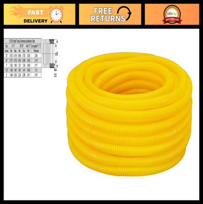Flexible 3/4'' x 100ft Yellow HDPE Corrugated Non-Split Wire Loom Tubing