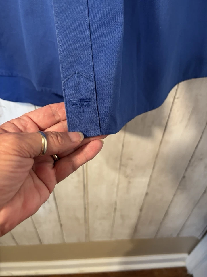 Camisa Lucchese Western com botões tamanho M azul royal LS rodeio ranch cowboy - Imagem 3 de 4