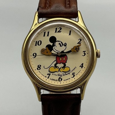 Vintage Lorus Mickey Mouse Mens Watch 30mm Cream Dial V515-6000 New Battery