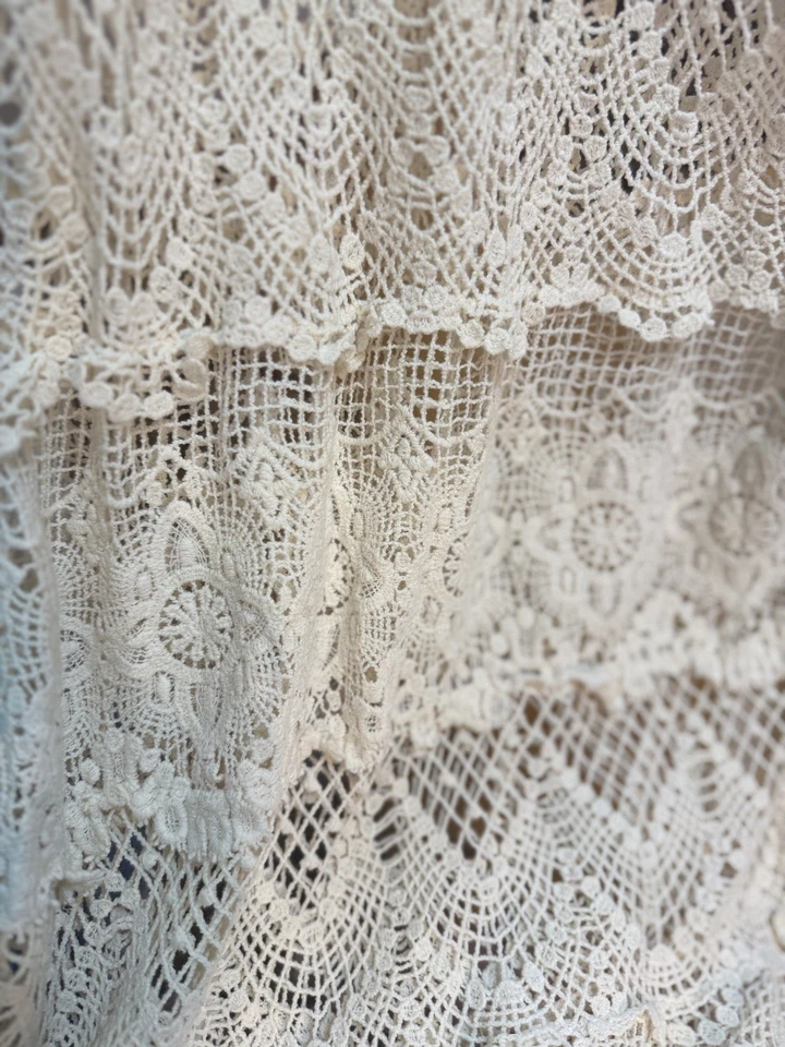 NUEVO SIN ETIQUETAS VESTIDO MEGHAN LOS ANGELES Marfil/Crema 100% Algodón, Crochet Nuevo sin Etiquetas Foto 3 de 4