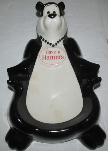 Hamm's Beer Ceramic Bear Ashtray HAVE A HAMM'S