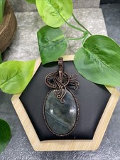 3  Polished Gemstone Copper/Brass Wire Wrapped Pendant New Free Ship B7267