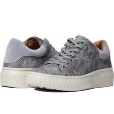Sofft Parkyn Leather Comfort Platform Sneaker Gray Floral Woman’s Size 11 M