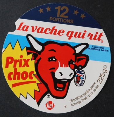 Käseetikett VACHE QUI RIT Schockpreis 12 Portionen Rabier VQR 411