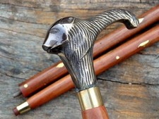 Regular Canes Vintage Brass Bear Head Handle Designer Wooden Walking Stick Cane