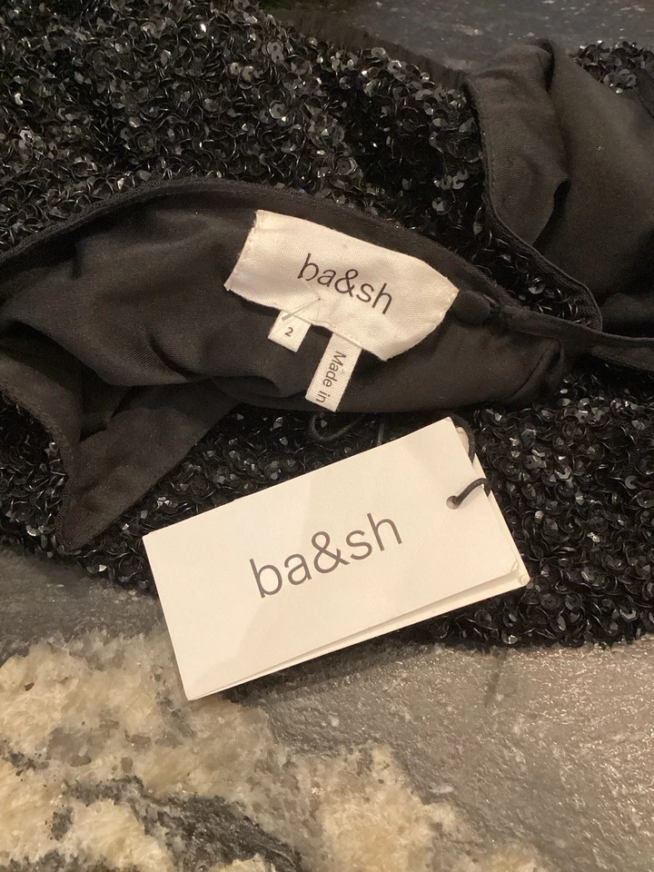 Superbe Haut Pull Dos Ouvert Sequins Noir Bash Neuf Étiquette  - Photo 4/4