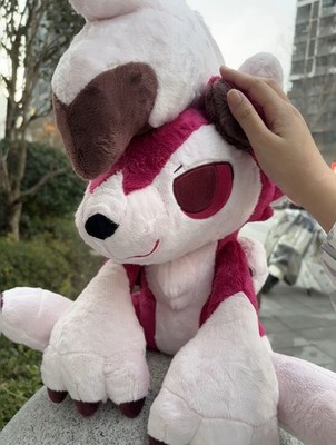 45cm Lycanroc Sitting Plush Doll Soft Wolf Animal Stuffed Toy Home Decor Pillow