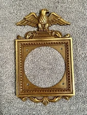 Brass Gold Painted Metal Eagle Design Door Knob Surround & Switch Plate