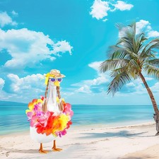 Majestic 4-Pcs Hawaiian Goose Outfits for Summer Lawn Decor - Fits 17" 23" ...