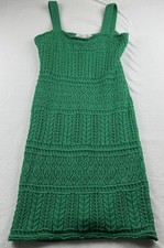 Taylor Green Pointelle Knit Sleeveless Bodycon Dress Square Neck Size M