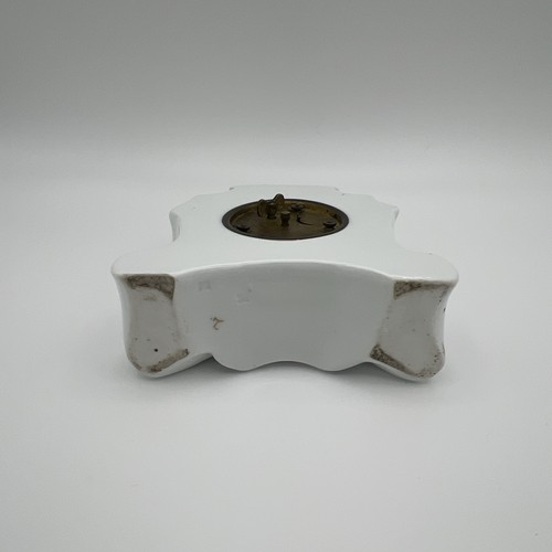 Antique Porcelain Mantel Clock With Floral Design Flowers Estate Sale -Works - Picture 7 of 10