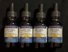 4X Passion 4 Health Organic Liquid Vitamin D3 5000IU + K2 Mk-7 + Omega 3 - New