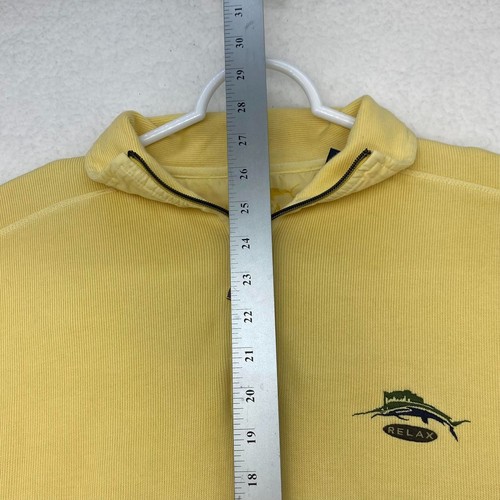 Tommy Bahama Relax Hombre XL Algodón Media Cremallera Pullover Amarillo - Imagen 14 de 16