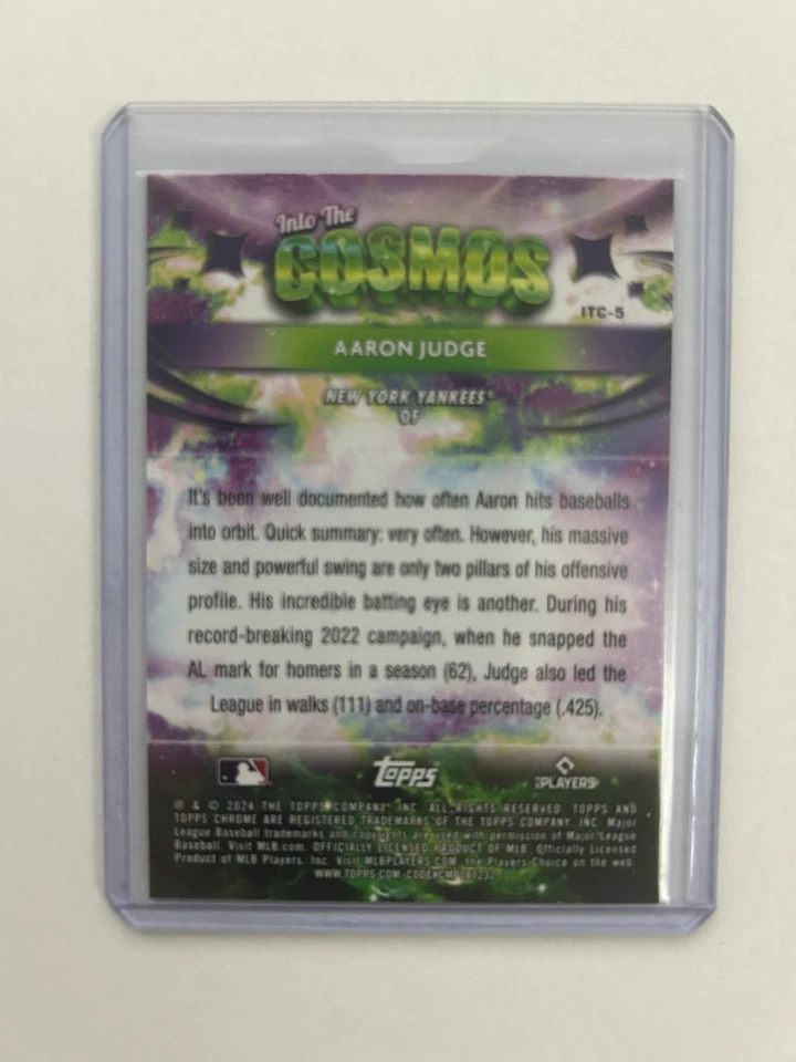 2024 TOPPS COSMIC CHROME #ITC-5 AARON JUDGE INTO THE COSMOS - Image 2 of 2