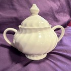 SCIO Lidded Sugar Bowl Holiday Holly Pattern White Ceramic Christmas 2-Pc Set — photo 5