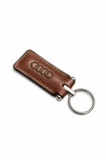 Leather Keychain Brown Oem-inspired Premium Key Ring For Audi Models Kc2 Leather Keychain Brown Oem-inspired Premium Key Ring For Audi Models Kc2
