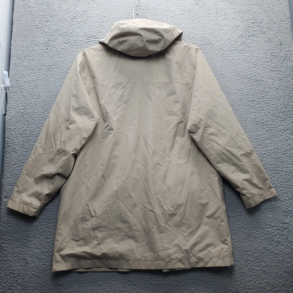 Lands' End Windproof Coat Womens Large Brown Lined Gore-Tex Hooded Inside Zip - Image 2 of 4