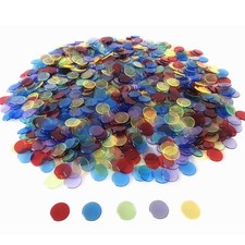 1000 Bingo Chips Markers Tokens - Plastic Discs Chip Counters for Bingo Game ...